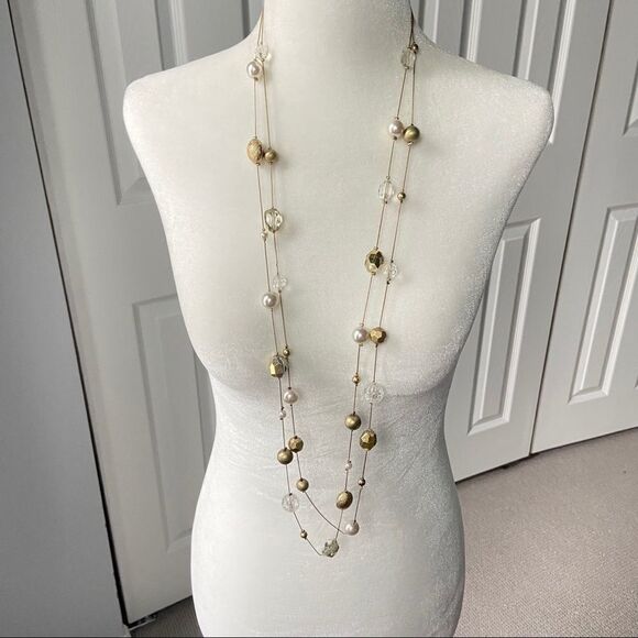 🍭6/$30 New York & Company Double Strand Necklace - Picture 1 of 6